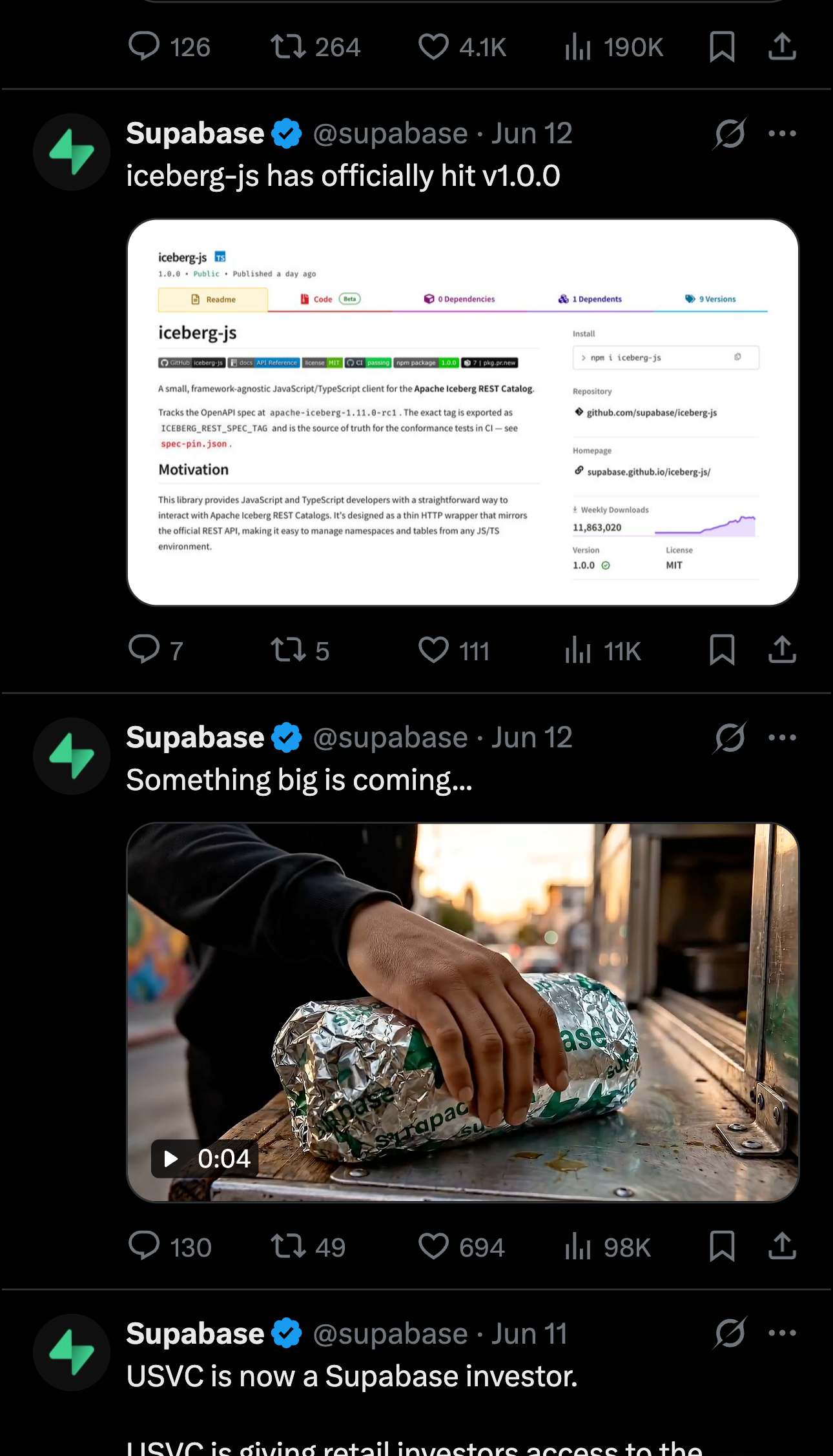 Supabase results